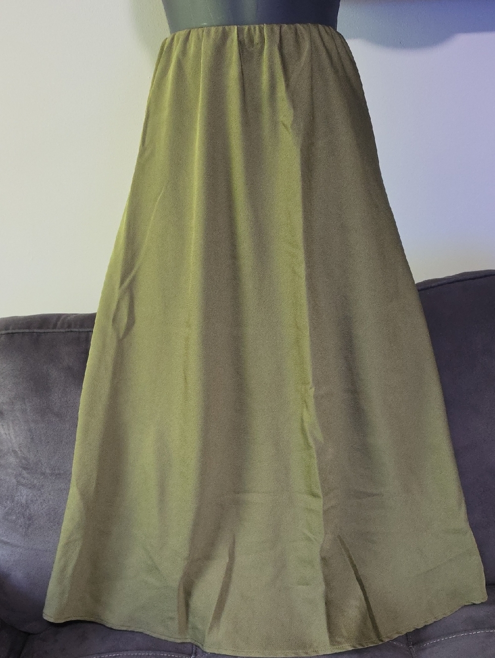 Adrianna Papell Olive Green Maxi Skirt